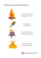 Atividade de alfabetização de Festa Junina para 1º Ano de Datas Comemorativas, Festa Junina, Língua Portuguesa, Vocabulári...
