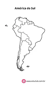 Mapa da América do Sul para colorir