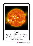 Flashcard do Sol para 3º Ano, 2º Ano, 1º Ano de Ciências, Sistema Solar - Material educacional