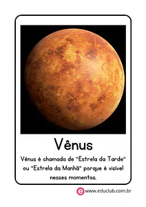 Flashcard do planeta Vênus