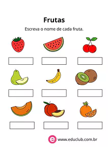 Nomes das frutas