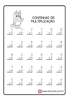 Continhas de multiplicação - Nível 1 para 3º Ano, 2º Ano de Operações básicas, Matemática - Material educacional