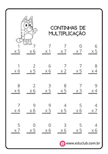 Continhas de multiplicação - Nível 1