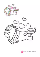 Unicórnio para colorir Unicórnio para colorir para 2º Ano, 1º Ano, Pré-Escola de Desenhos, Artes - Material educacional