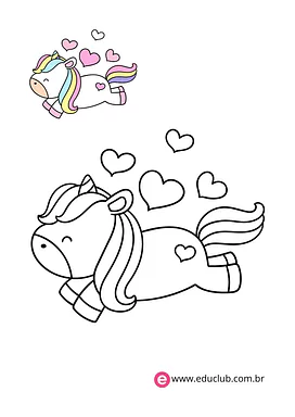 Unicórnio para colorir para 2º Ano, 1º Ano, Pré-Escola de Desenhos, Artes - Material educacional