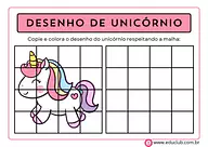 Desenho de unicórnio na malha quadriculada Desenho de unicórnio na malha quadriculada para 2º Ano, 1º Ano de Desenhos, Artes - Material educacional