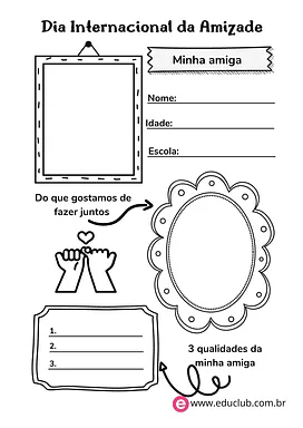 Atividade para o Dia da Amizade Atividade para o Dia da Amizade para 5º Ano, 4º Ano, 3º Ano, 2º Ano, 1º Ano de Datas Comemorativas - Material educacional