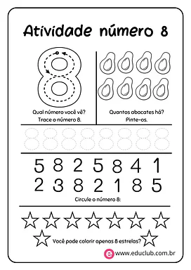 Atividade número 8 Atividade número 8 para 1º Ano de Números, Matemática - Material educacional