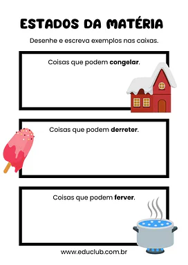 Exemplos de estados físicos da matéria Exemplos de estados físicos da matéria para 3º Ano, 2º Ano de Ciências, Estados da Matéria - Material educacional