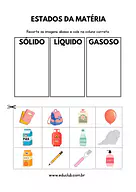 Exercício sobre os estados da matéria para 4º Ano, 3º Ano de Ciências, Estados da Matéria - Material educacional