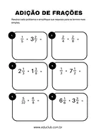 Adição e subtração de frações com denominadores diferentes Adição e subtração de frações com denominadores diferentes para 4º Ano, 3º Ano de Operações básicas, Frações, Matemática -...