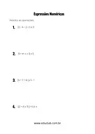 Expressões numéricas com as quatro operações