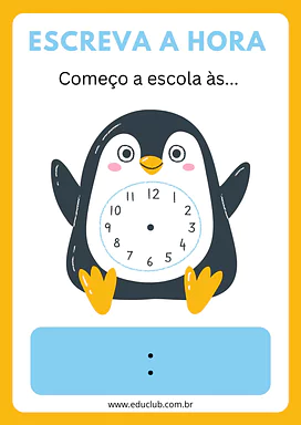 Atividade com horas para 3º Ano, 2º Ano de Matemática, Hora, Volta às Aulas - Material educacional