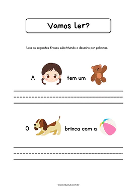 Frases para aprender a ler e escrever Frases para aprender a ler e escrever para 1º Ano de Língua Portuguesa, Alfabetização - Material educacional
