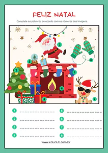 Atividade de Natal 1 ano alfabetização