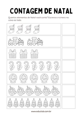 Atividades de Natal de matemática Atividades de Natal de matemática para 1º Ano, Pré-Escola de Datas Comemorativas, Números, Natal, Matemática - Material ed...