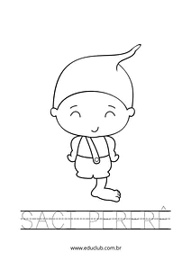 Tarefa do Saci Pererê para colorir
