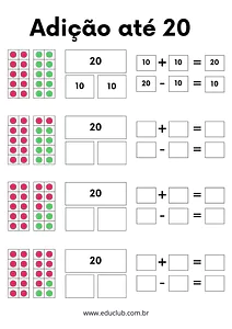 Adição e subtração 1 ano com desenhos