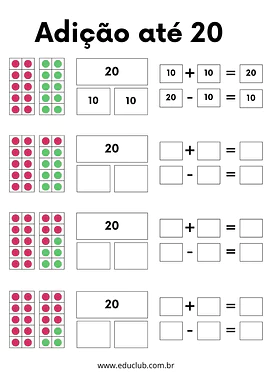 Adição e subtração 1 ano com desenhos Adição e subtração 1 ano com desenhos para 1º Ano de Operações básicas, Matemática - Material educacional