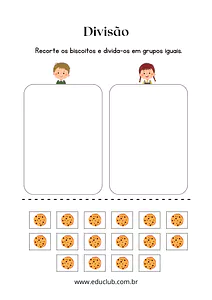 Continhas de divisão com desenhos