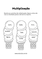 Atividade de colorir com multiplicação