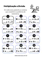 Atividade de multiplicação e divisão 2 ano Atividade de multiplicação e divisão 2 ano para 2º Ano de Operações básicas, Matemática - Material educacional
