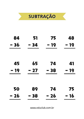 Subtração com reserva Subtração com reserva para 3º Ano, 2º Ano de Operações básicas, Matemática - Material educacional