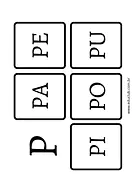 Pa pe pi po pu Pa pe pi po pu para Pré-Escola de Língua Portuguesa, Sílabas, Alfabetização - Material educacional