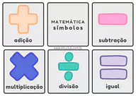 Símbolos da Matemática para 5º Ano, 4º Ano, 3º Ano, 2º Ano, 1º Ano de Matemática, Símbolos Matemáticos - Material educacional