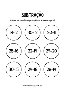 Continhas de subtração