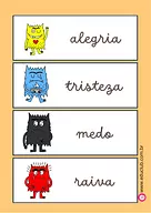 Vocabulário das emoções em forma de chaveirinho
