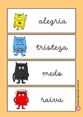 Vocabulário das emoções em forma de chaveirinho para Creche, Pré-Escola de Língua Portuguesa, Recursos Educativos, Vocabul...
