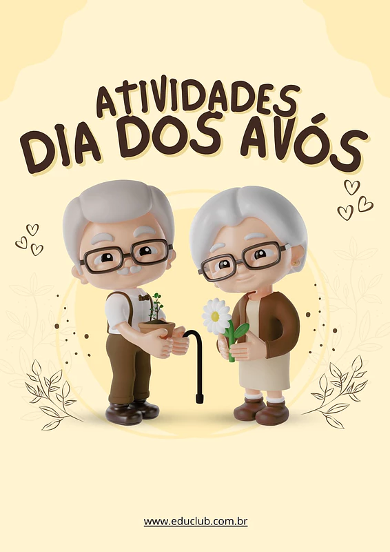 Atividade para Dia dos Avós para imprimir grátis | Educlub