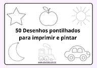 50 desenhos pontilhados para imprimir e pintar para Creche, Pré-Escola de Língua Portuguesa, Pré-escrita - Material educac...