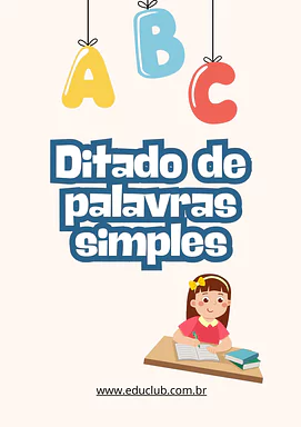 Ditado de palavras simples Ditado de palavras simples para 2º Ano, 1º Ano de Língua Portuguesa, Ditado - Material educacional