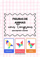 Figuras de animais com Tangram para 3º Ano, 2º Ano, 1º Ano de Geometria, Figuras Geométricas - Material educacional