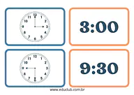 Cartões de pareamento das horas Cartões de pareamento das horas para 3º Ano, 2º Ano de Hora - Material educacional