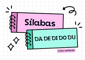 Sílabas da de di do du para fazer atividades infantis