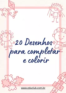 20 desenhos para completar e colorir
