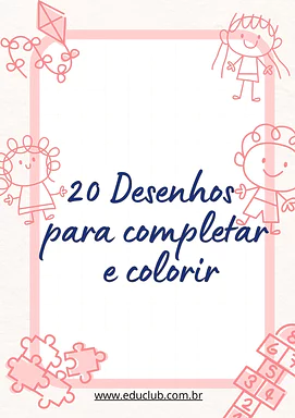 20 desenhos para completar e colorir 20 desenhos para completar e colorir para 2º Ano, 1º Ano, Pré-Escola de Desenhos, Artes - Material educacional