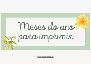 Meses do ano para imprimir