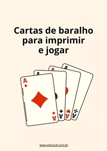 Cartas de baralho para imprimir: 5 jogos para aprender matemática