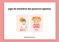 Jogo da memória das palavras opostas