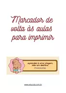 Marcador de páginas para volta às aulas