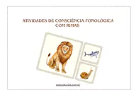 Atividade de consciência fonológica com rimas para 2º Ano, 1º Ano, Pré-Escola de Língua Portuguesa, Consciência Fonológica...