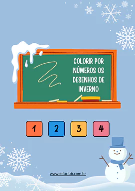 Colorir por números imagens do inverno para Creche, Pré-Escola de Ciências, Estações do ano, Desenhos, Artes - Material ed...