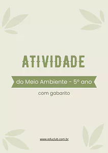 Atividade meio ambiente 5 ano com gabarito