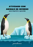 Atividade com animais de inverno para imprimir para 2º Ano, 1º Ano de Ciências, Seres Vivos, Estações do ano - Material ed...