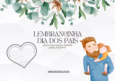 Lembrancinha de Dia dos Pais para Educação Infantil PDF para Creche, Pré-Escola de Crafts, Artes - Material educacional