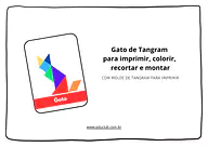 Gato de tangram para imprimir, colorir, recortar e montar para 3º Ano, 2º Ano, 1º Ano de Geometria, Figuras Geométricas - ...